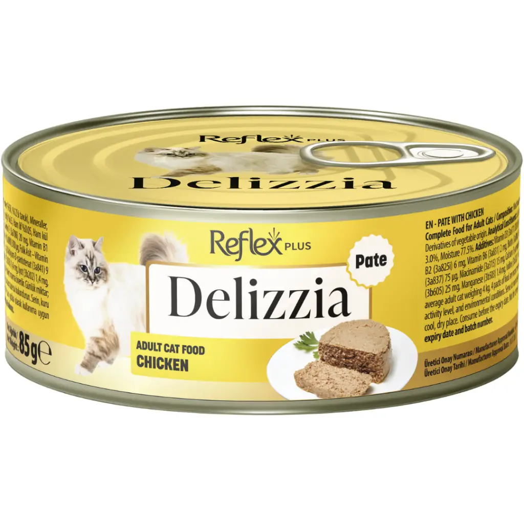 Reflex Plus Delizzia Kıyılmış Tavuklu Yetişkin Kedi Konservesi Pate 85 Gr